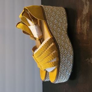 Yellow Platform Heeled